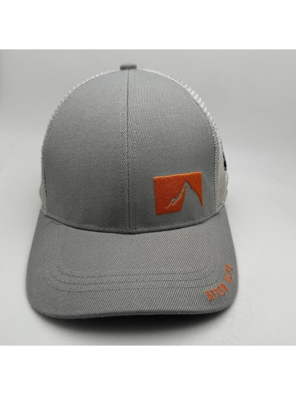 Afton Alps Vail Resorts Trucker Hat Cap Grey Orange Mesh Snapback Adjustable